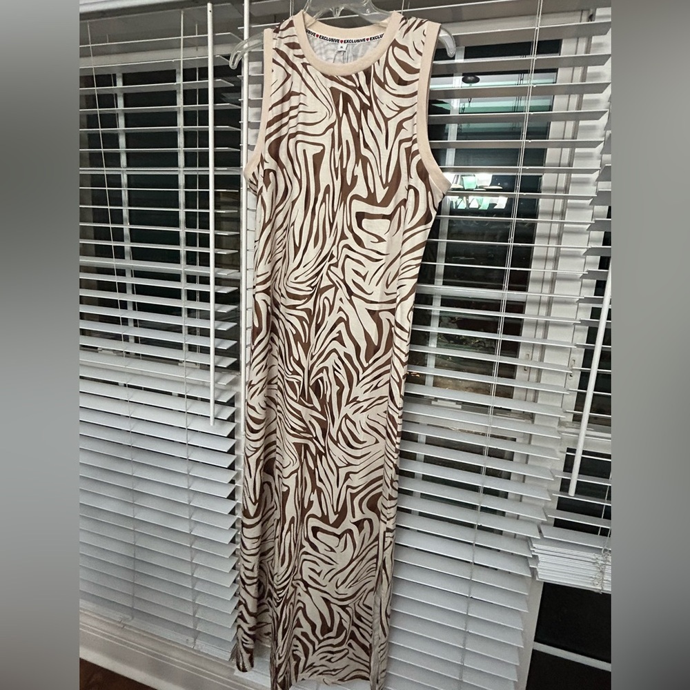 Exclusive Heart, Zebra print, maxi dress, size XL